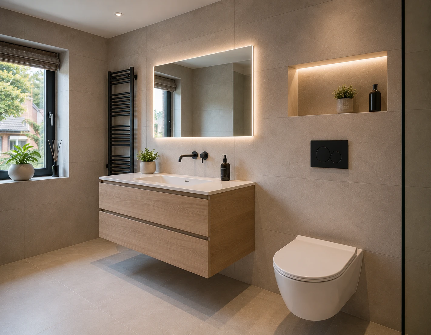 Installation d'un WC suspendu dans une salle de bain