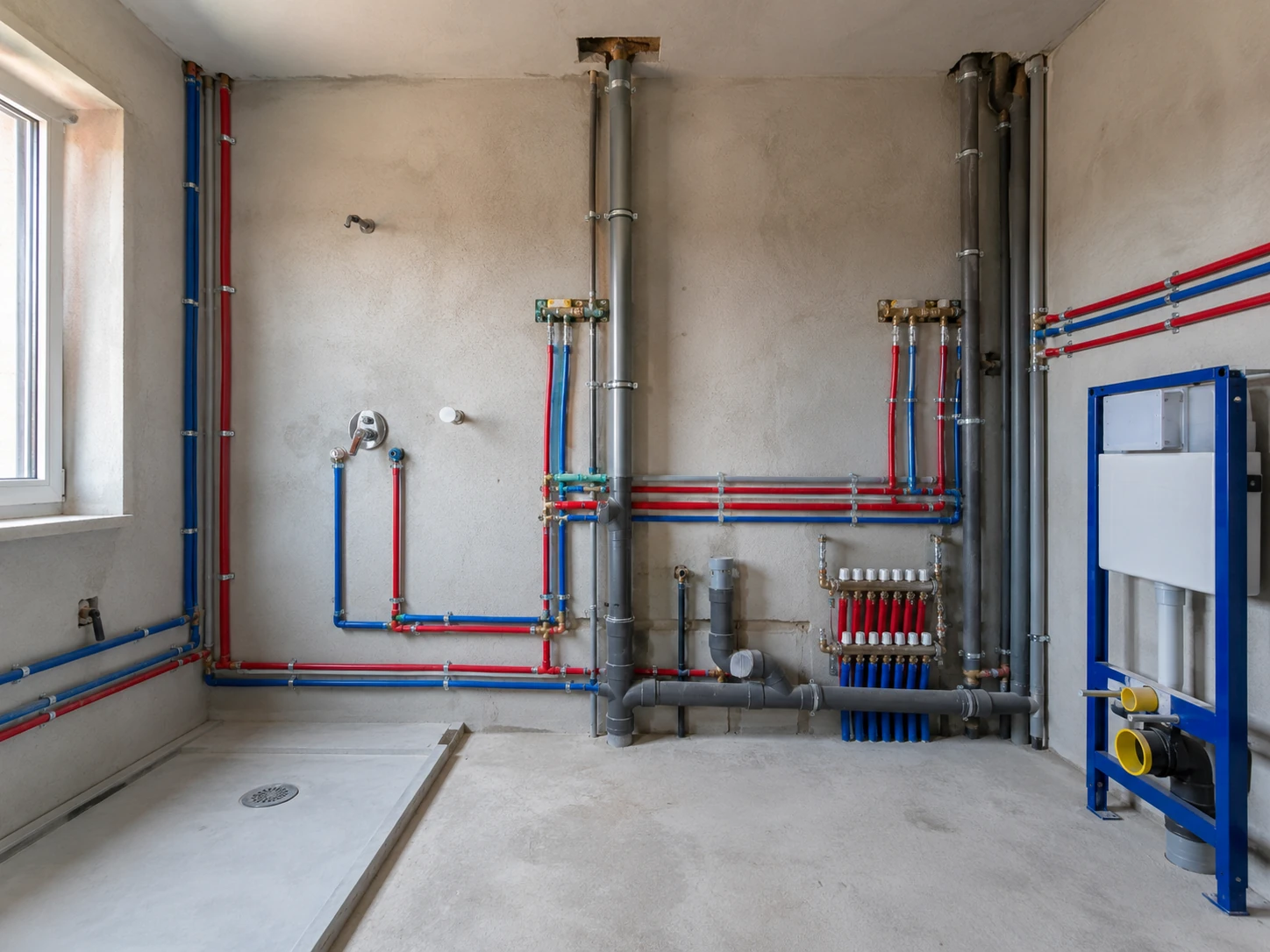 Installation sanitaire d'une salle de bain réalisée par Chauffage Vermeiren